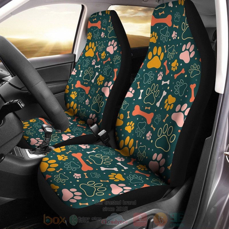 HOT Dog Paw Pattern 3D Seat Car Cover 7