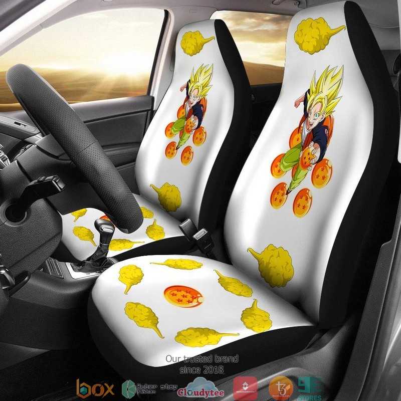 BEST Dragon Ball Anime Goku Balls Clouds White Car Seat Covers 9