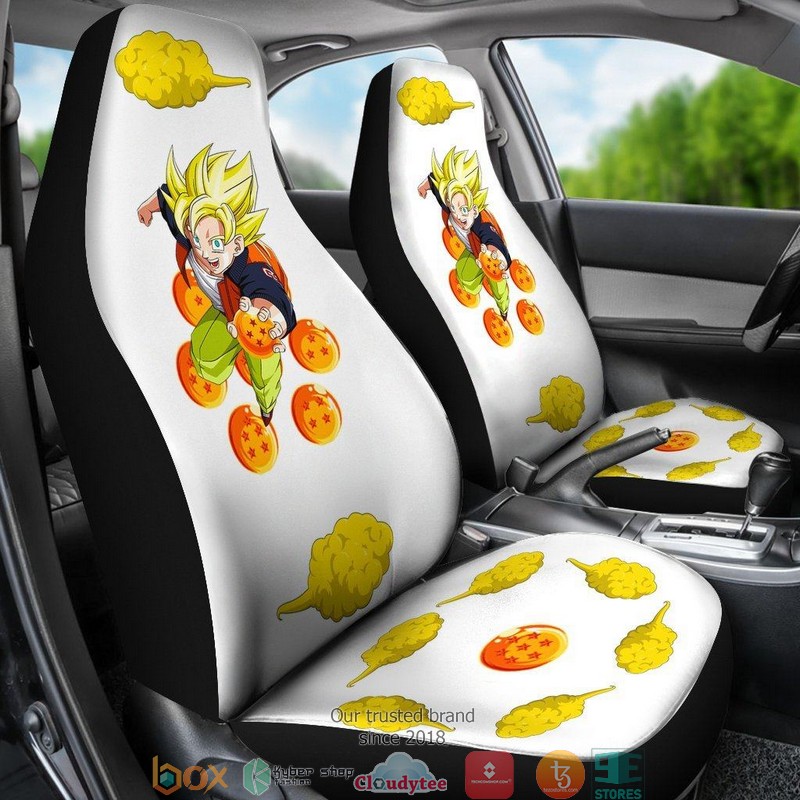 BEST Dragon Ball Anime Goku Balls Clouds White Car Seat Covers 3 BEST Dragon Ball Anime Goku Balls Clouds White Car Seat Covers - Image 3