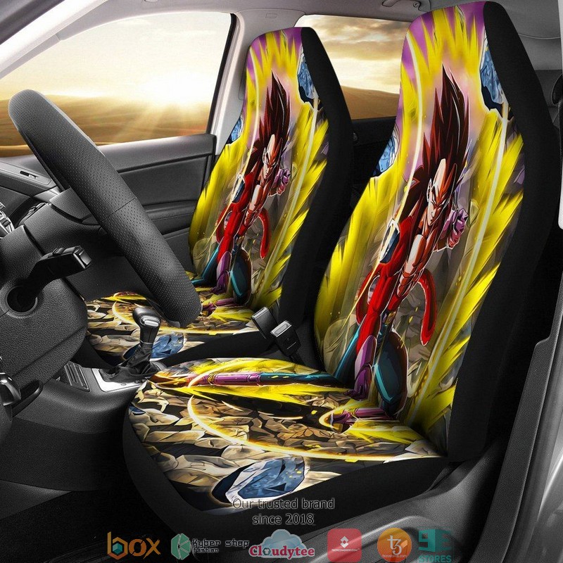 BEST Dragon Ball Anime Vegeta Yellow Power Fight Car Seat Covers 8