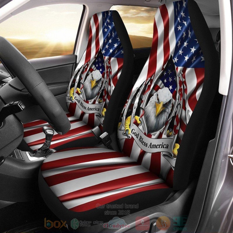 BEST Eagle American Flag Car Seat Covers 9