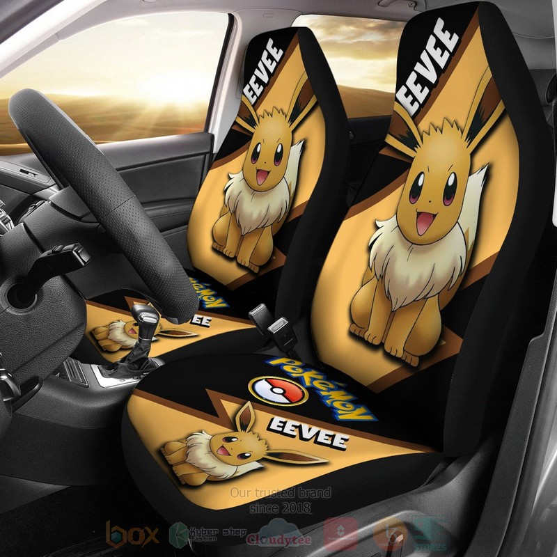 HOT Eevee Anime Pokemon 3D Seat Car Cover 8