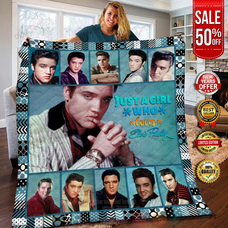 HOT Elvis Presley Just A Girl Who Loves Luxury Quilt 7