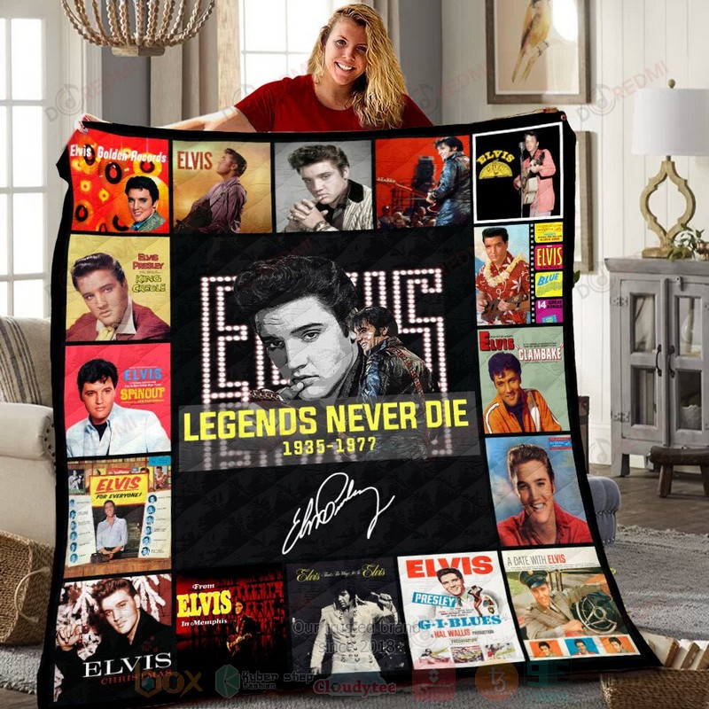 HOT Elvis Presley Legends Never Die 1935-1977 Albums Luxury Quilt 8