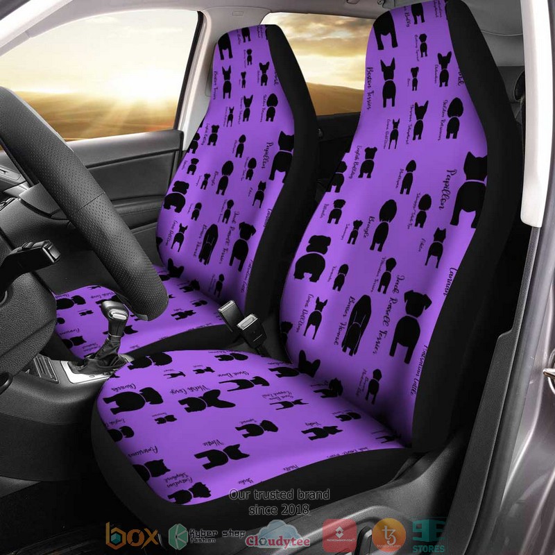 BEST Funny Dogs Purple Pattern Car Seat Cover 7