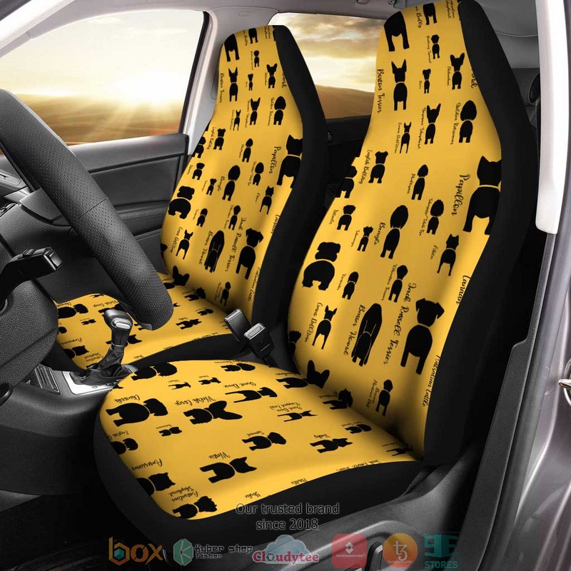BEST Funny Dogs Yellow Pattern Car Seat Cover 7