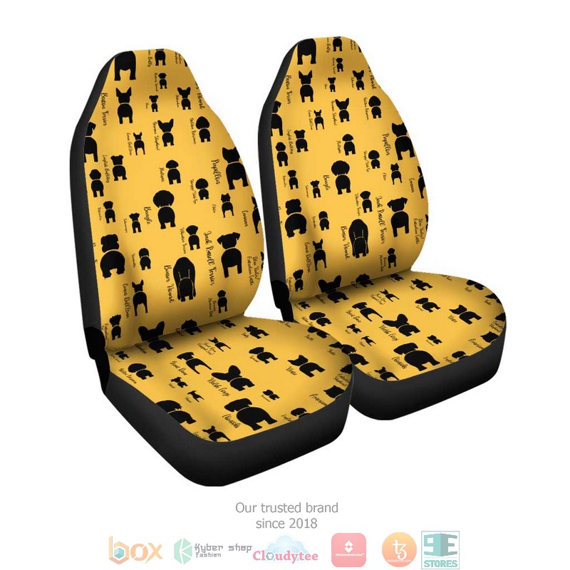 BEST Funny Dogs Yellow Pattern Car Seat Cover 3 BEST Funny Dogs Yellow Pattern Car Seat Cover - Image 3
