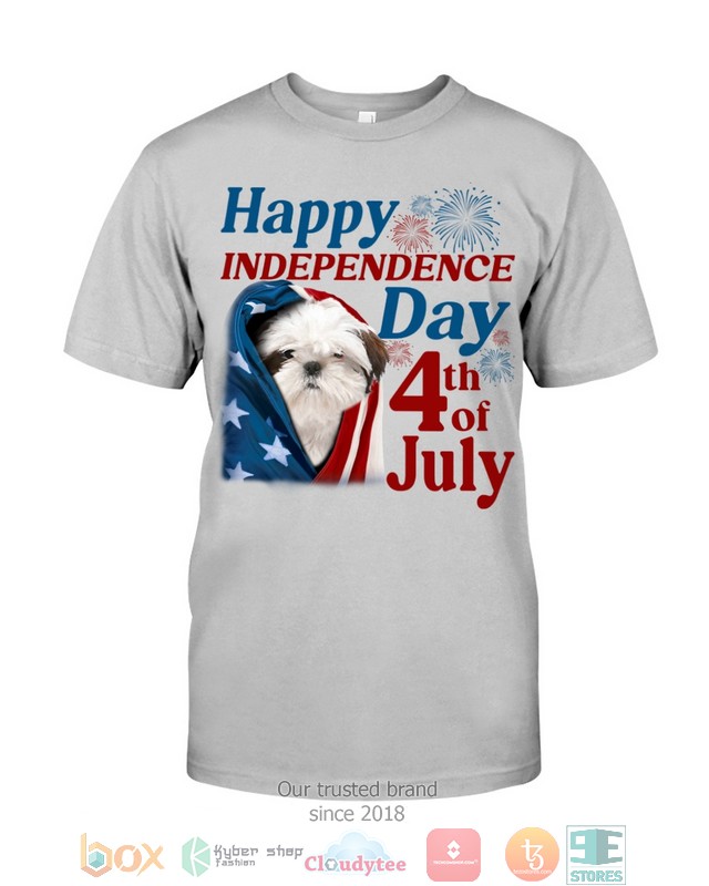 NEW White Shih Tzu Happy Independence Day 4th Of July Hoodie, Shirt 46