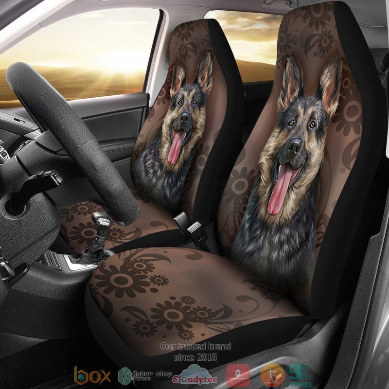 BEST Funny Face German Shepherd Car Seat Cover 9
