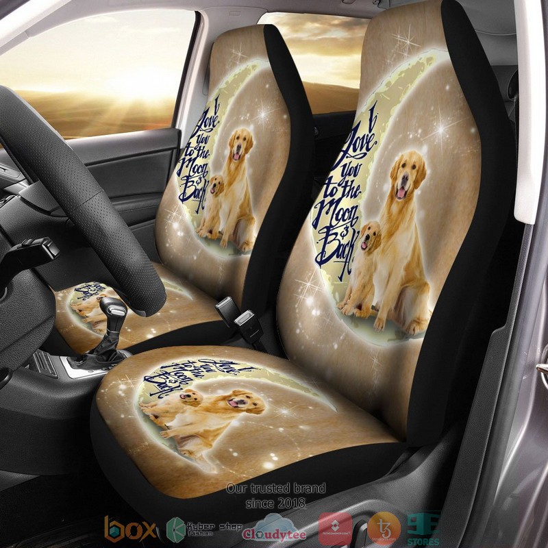 BEST Golden Retriever I Love You To The Moon And Back Car Seat Cover 2