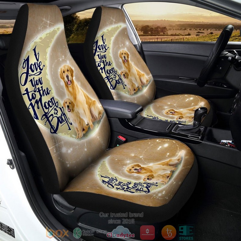 BEST Golden Retriever I Love You To The Moon And Back Car Seat Cover 15