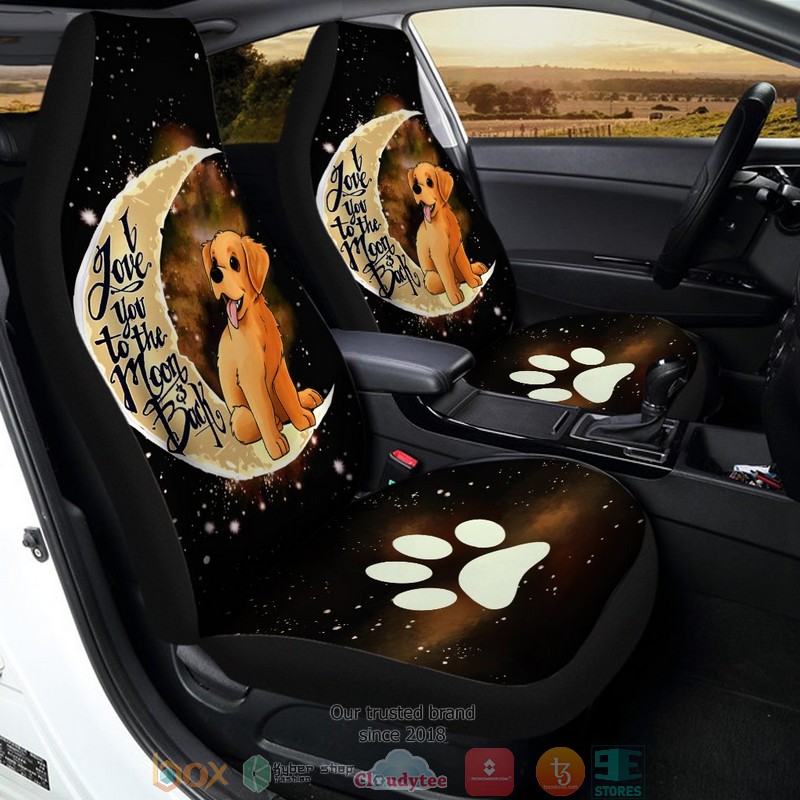 BEST Golden Retriever I Love You To The Moon and Back Cute Car Seat Cover 2