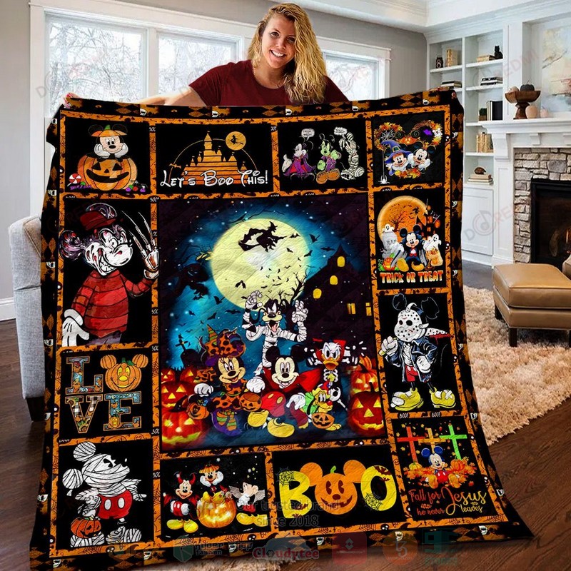 HOT Halloween Disney Friends Mickey Mouse Luxury Quilt 4