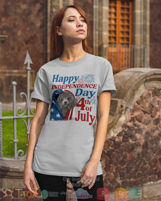 SILVER Miniature Poodle Happy Independence Day 4th of July shirt, sweatshirt 16