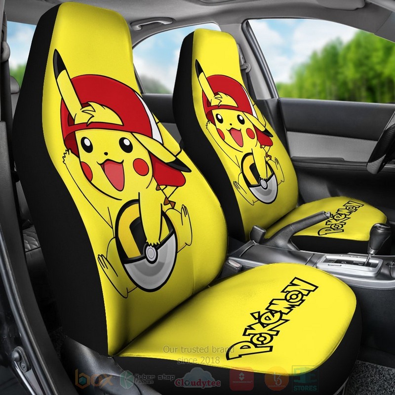 HOT Happy Pikachu Pokemon Car Seat Cover 3