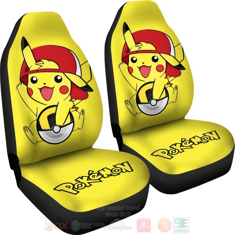 HOT Happy Pikachu Pokemon Car Seat Cover 4