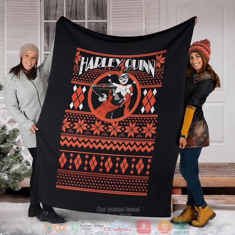 BEST Harley Quinn Art Christmas Soft Blanket 17