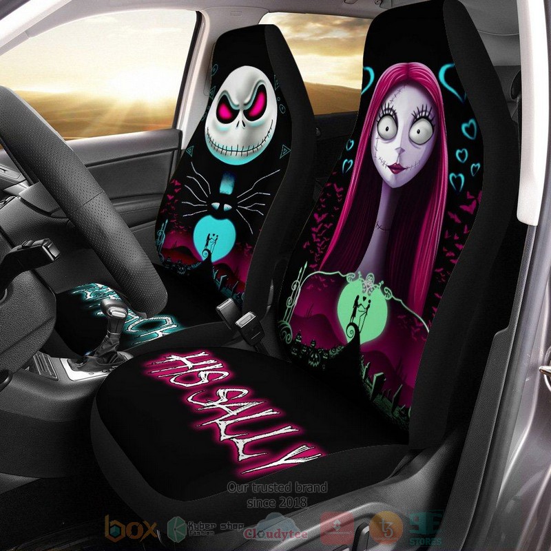 BEST Jack Skellington And Sally Her Jack His Sally Car Seat Covers 6