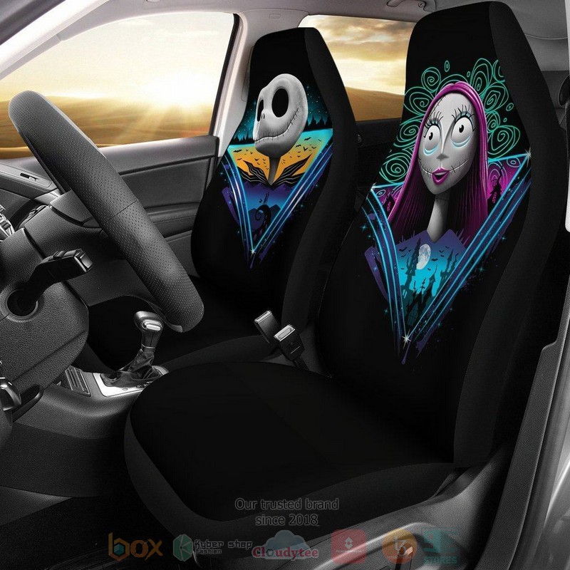 BEST Jack Skellington And Sally Love Car Seat Covers 8