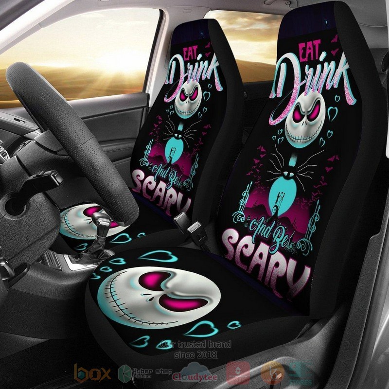 BEST Jack Skellington Eat Drink and Be Scary Car Seat Covers 8