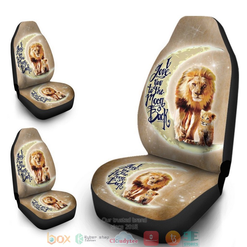 BEST Lion I Love You To The Moon And Back Lion Car Seat Cover 12