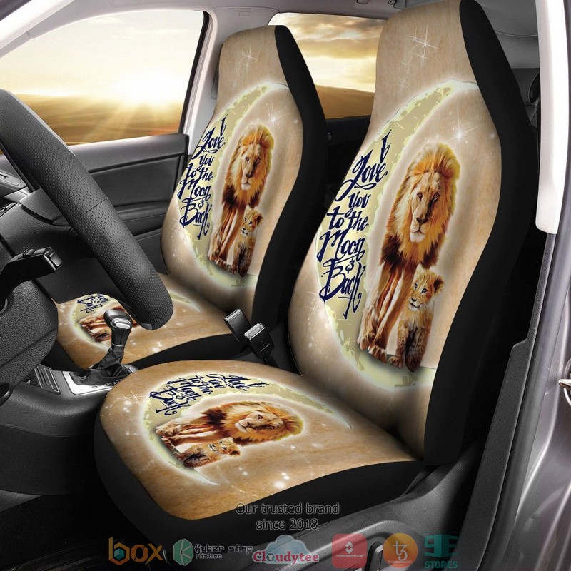 BEST Lion I Love You To The Moon And Back Lion Car Seat Cover 2