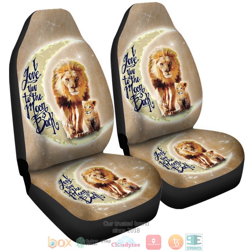 BEST Lion I Love You To The Moon And Back Lion Car Seat Cover 4