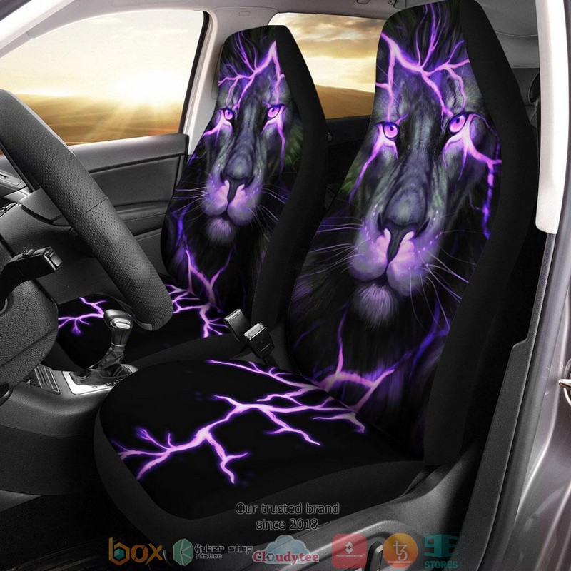 BEST Lion Purple Lightning Lion Lovers Car Seat Cover 8
