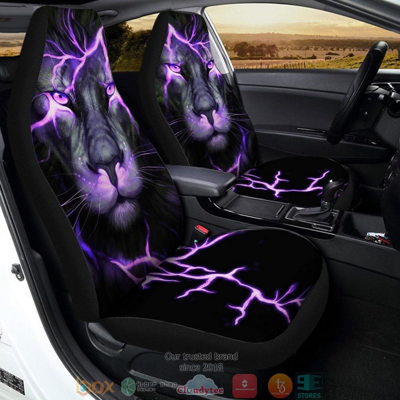 BEST Lion Purple Lightning Lion Lovers Car Seat Cover 2