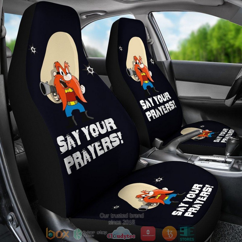 BEST Looney Tunes Yosemite Sam Looney Say Your Prayer Hand with Gun Car Seat Cover 3 BEST Looney Tunes Yosemite Sam Looney Say Your Prayer Hand with Gun Car Seat Cover - Image 3