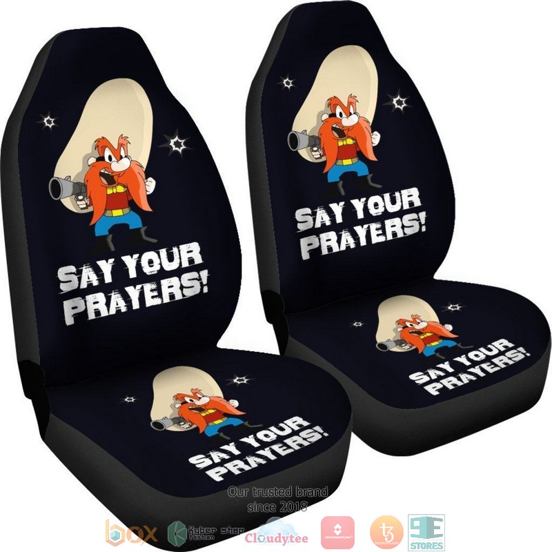 BEST Looney Tunes Yosemite Sam Looney Say Your Prayer Hand with Gun Car Seat Cover 4 BEST Looney Tunes Yosemite Sam Looney Say Your Prayer Hand with Gun Car Seat Cover - Image 4
