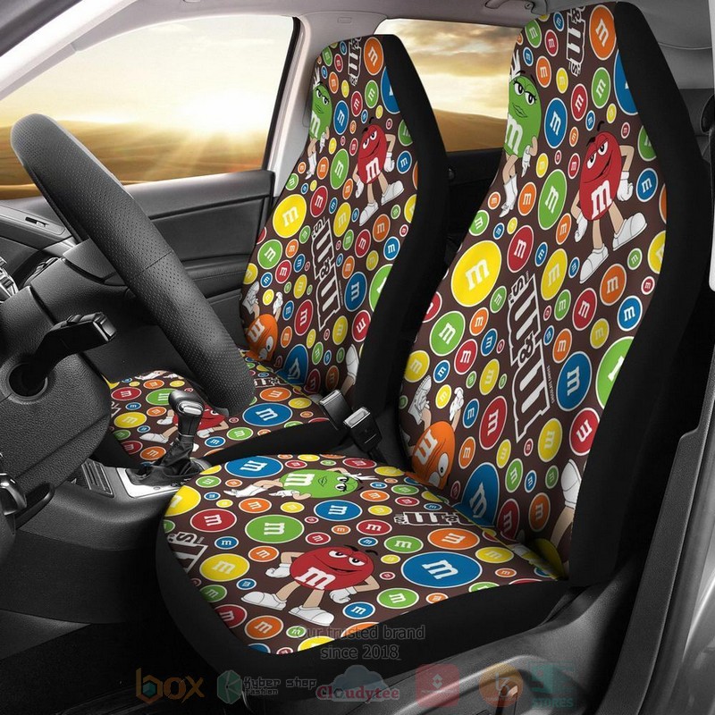 HOT M&M Pattern Chocolate Car Seat Cover 8