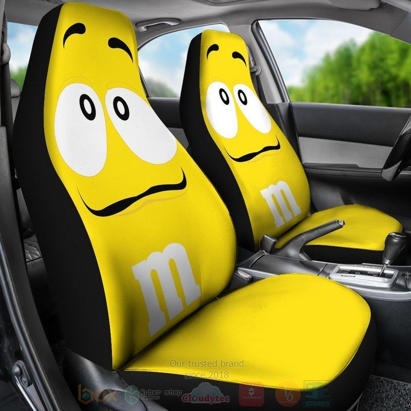 HOT M&M Yellow Chocolate Car Seat Cover 4 HOT M&M Yellow Chocolate Car Seat Cover - Image 4