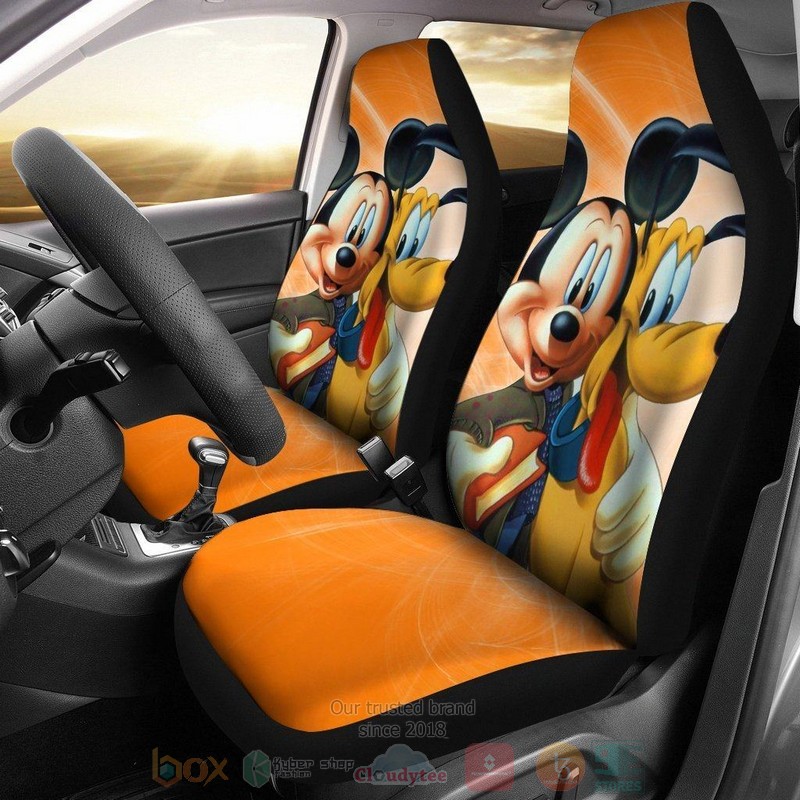 BEST Mickey And Pluto Cartoon Car Seat Covers 8