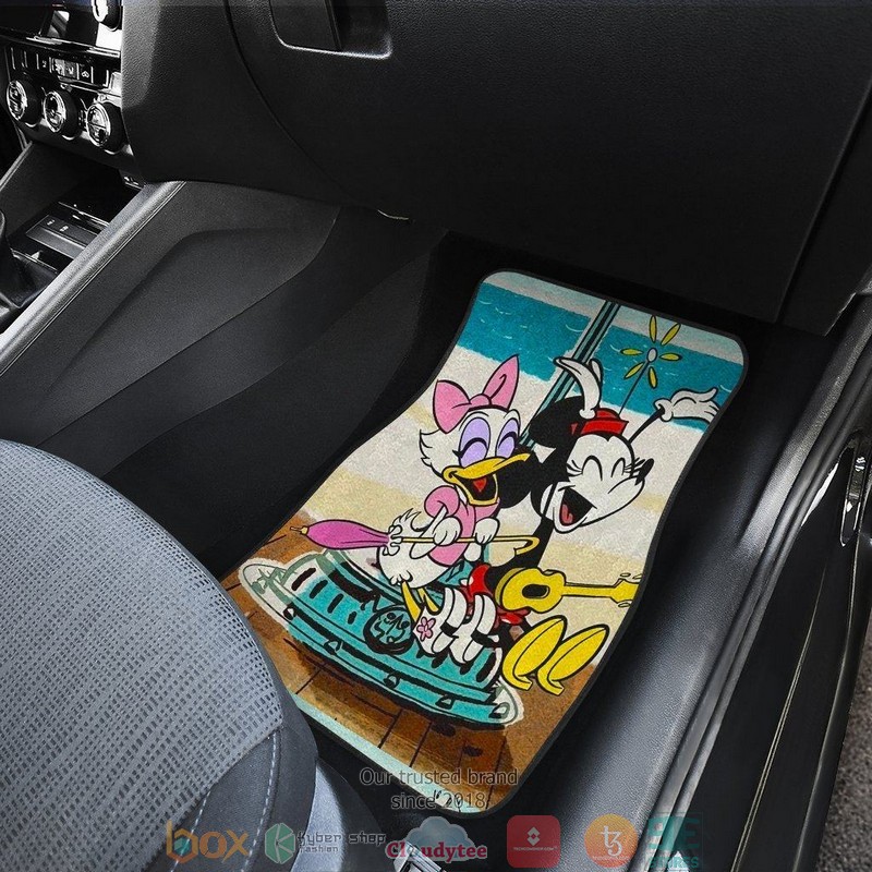 BEST Mickey Daisy Minnie On Beach Mickey Car Floor Mats 4