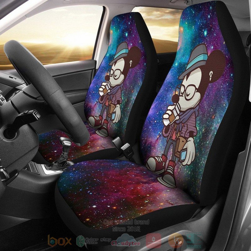 BEST Mickey Drink Coffee Galaxy Car Seat Covers 8