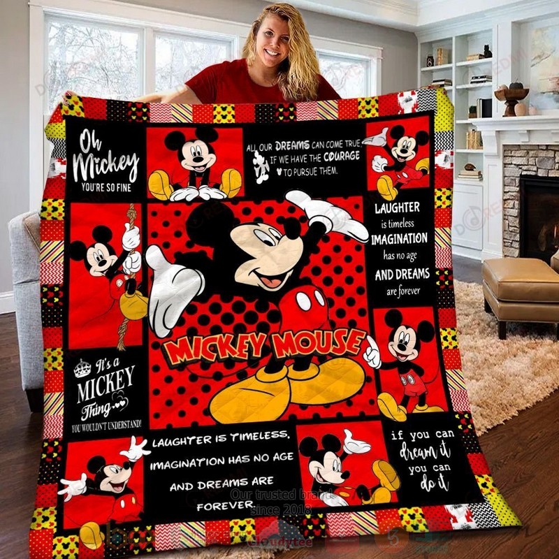 HOT Mickey Mouse Black-Red Luxury Quilt 2