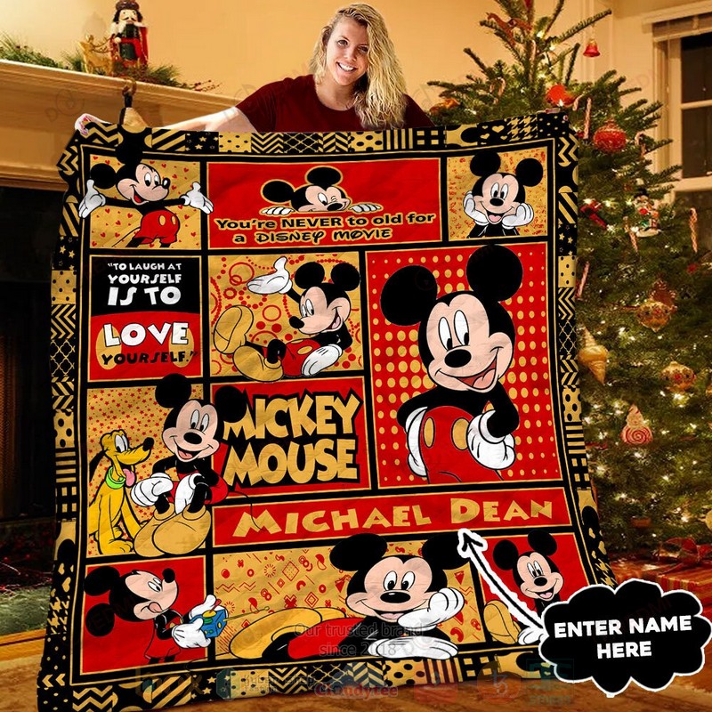 HOT Mickey Mouse Cartoon Custom Name Luxury Quilt 6