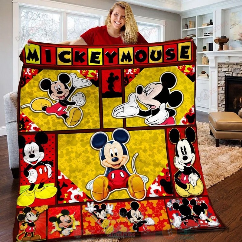HOT Mickey Mouse Yellow-Red Luxury Quilt 5