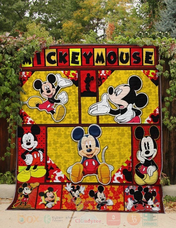 Alternative view of HOT Mickey Mouse Yellow-Red Luxury Quilt