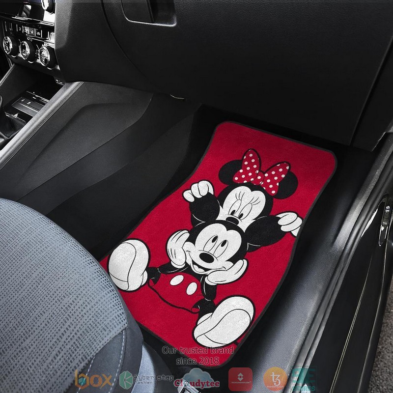 BEST Mickey and Minnie Black Disney Cartoon Car Floor Mat 8