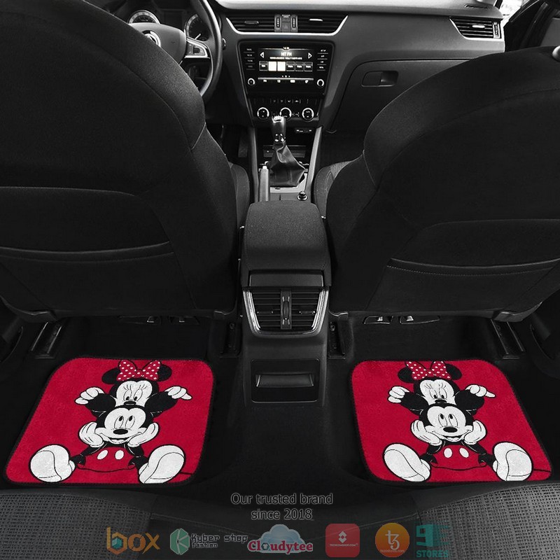 BEST Mickey and Minnie Black Disney Cartoon Car Floor Mat 5