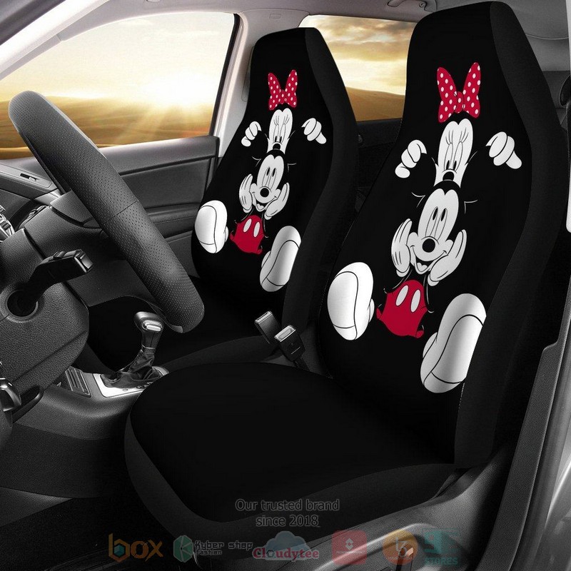 BEST Mickey and Minnie Black Disney Cartoon Car Seat Covers 9
