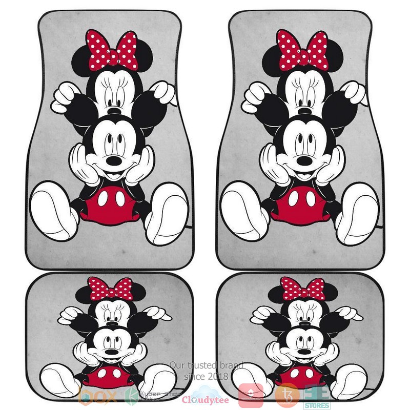 BEST Mickey and Minnie Black Disney Cartoon Car Floor Mat 12