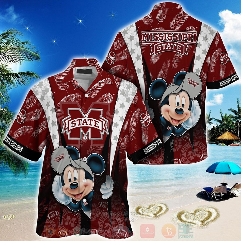 HOT Mississippi State Bulldogs Mickey Mouse 3D Tropical Shirt 1