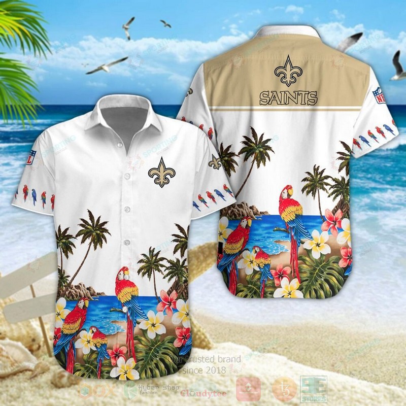 STYLE New Orleans Saints NFL Parrot Short Sleeve Hawaii Shirt 2