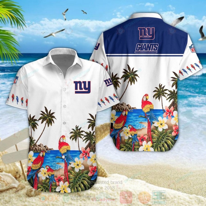 STYLE New York Giants NFL Parrot Short Sleeve Hawaii Shirt 2