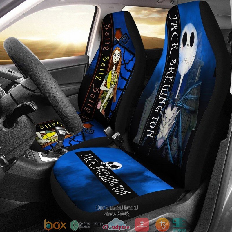 BEST Nightmare Before Christmas Jack And Sally Blue Car Seat Covers 9