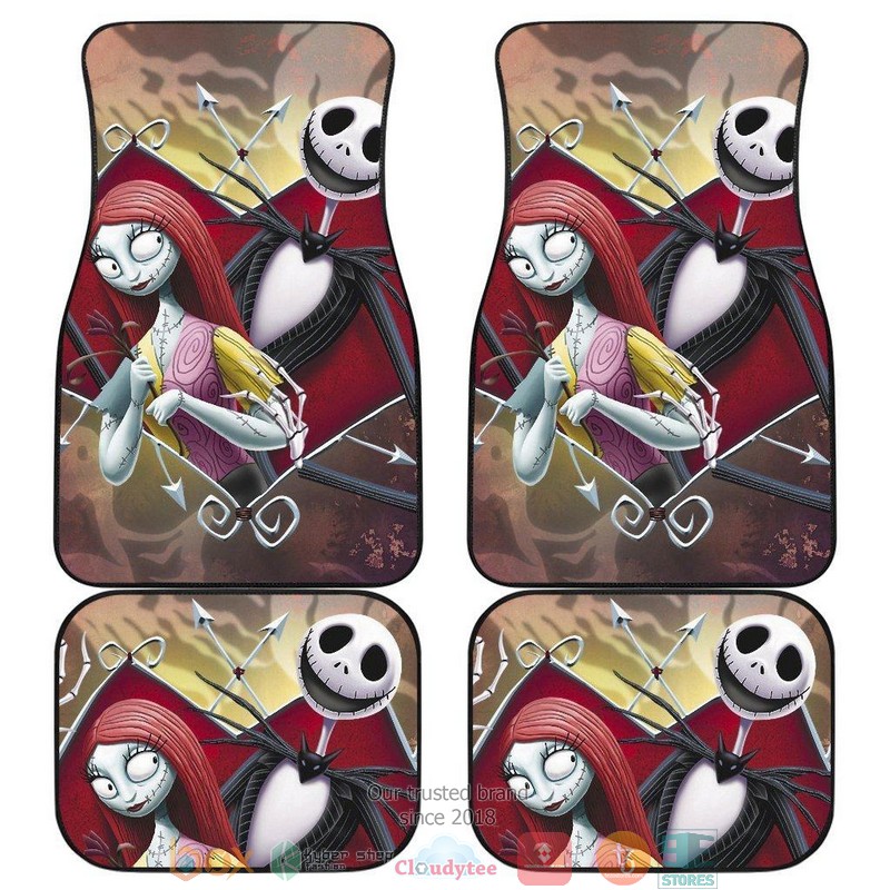 BEST Nightmare Before Christmas Jack And Sally Nightmare Before Christmas Car Floor Mat 1
