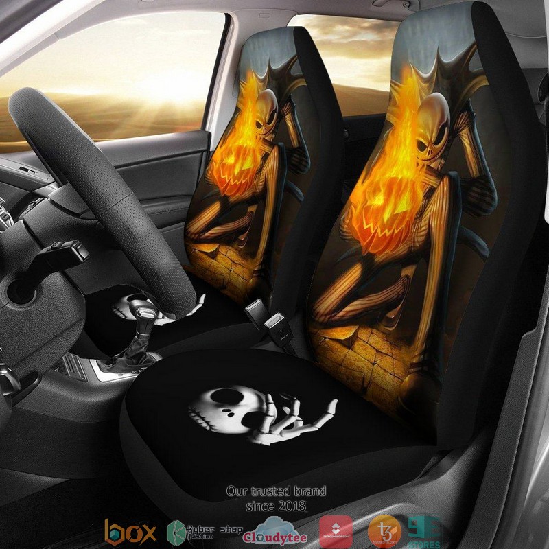 BEST Nightmare Before Christmas Jack Hold Fire Nightmare Car Seat Covers 8